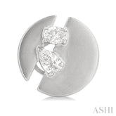 1/2 Ctw Split Circle Oval and Pear Cut Diamond Fashion Stud Earrings in 14K White Gold